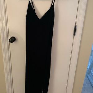 NWT Express spaghetti strap slit leg velvet dress